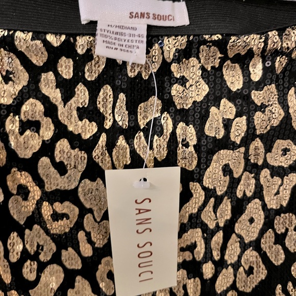 BLACK AND GOLD SEQUIN SKIRT - Picture 2 of 4